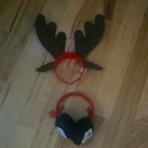 Christmas moose light up headband & earmuffs
